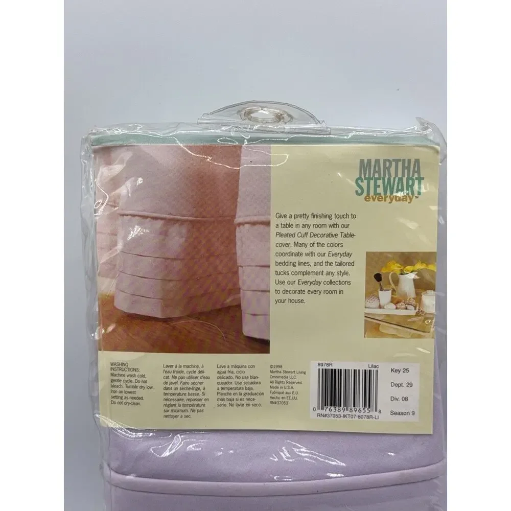 Martha Stewart Pleated Cuff Decorative Table Cover 70” Round Purple Grandmacore